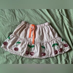 Mini Boden Cherry embroidered skirt 5/6